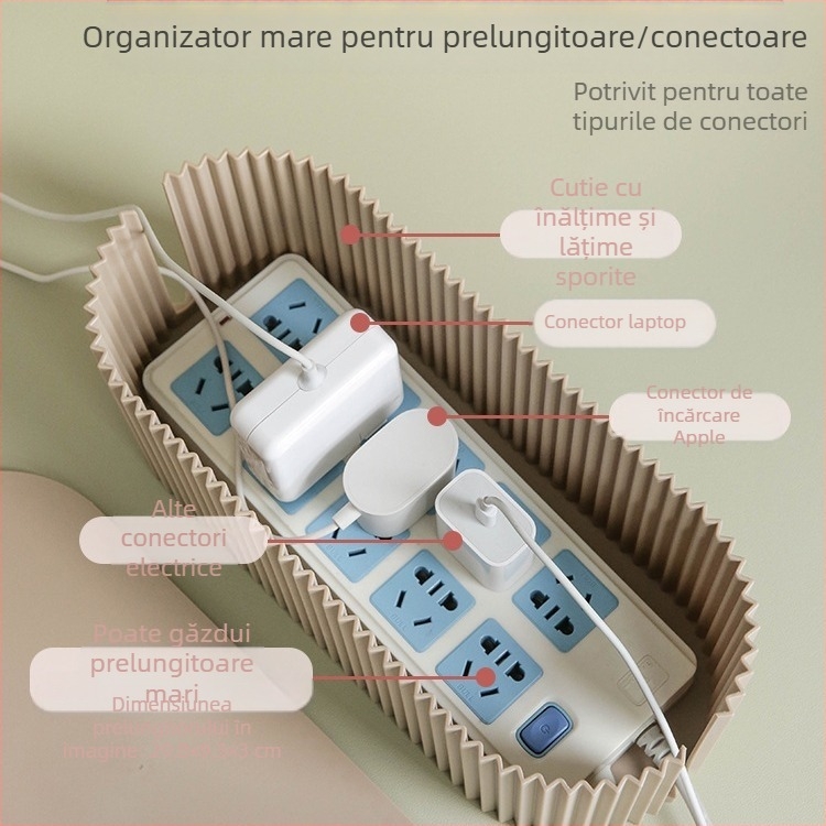 Preț 10 USD 1 buc/set priză de alimentare cu bandă de depozitare organizator de sârmă cutie de depozitare organizator de priză de alimentare colecție artefacte decorative blocare siguranță transfrontalieră model nou