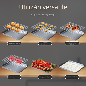 304 Oțel inoxidabil Grill Mesh îngroșat Tavă de copt Pătrată Placă de copt Tort Placă de exterior de uz casnic Comercial Platou de pește la grătar
