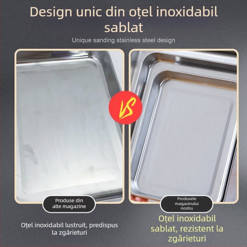 304 Oțel inoxidabil Grill Mesh îngroșat Tavă de copt Pătrată Placă de copt Tort Placă de exterior de uz casnic Comercial Platou de pește la grătar