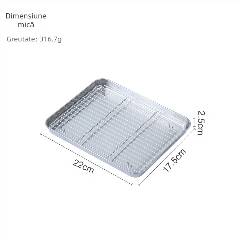 304 Oțel inoxidabil Grill Mesh îngroșat Tavă de copt Pătrată Placă de copt Tort Placă de exterior de uz casnic Comercial Platou de pește la grătar