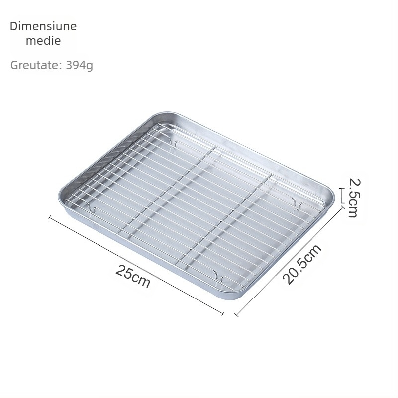 304 Oțel inoxidabil Grill Mesh îngroșat Tavă de copt Pătrată Placă de copt Tort Placă de exterior de uz casnic Comercial Platou de pește la grătar