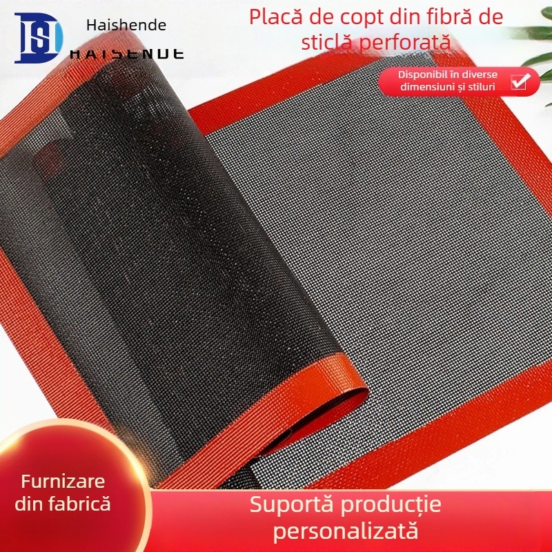 Producătorul furnizează covoraș silicon decupat din plasă pentru coacerea pâinii, covoraș antiaderent din fibră de sticlă decupat pentru tavă de copt, covoraș silicon respirabil pentru copt