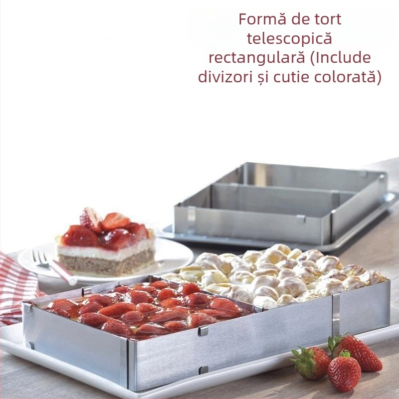 Mufă telescopică rotundă pentru tort, formă de lasagna cu brânză, din oțel inoxidabil transfrontalieră, instrument de copt