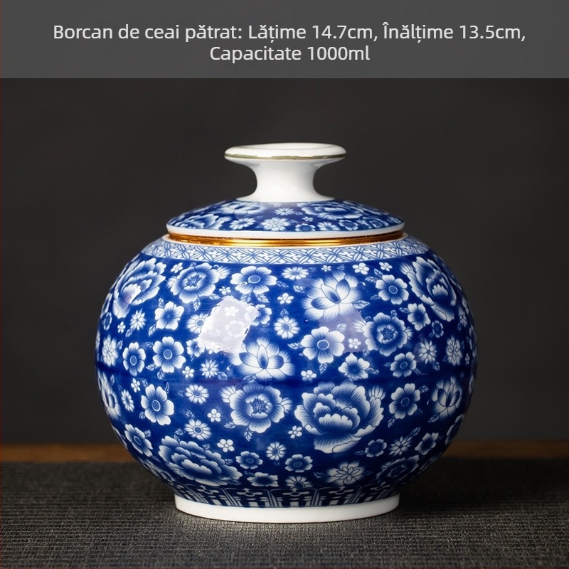 Cutii de ceai cu cap din aluminiu Boutique, cutii ceramice vintage, cutii de depozitare sigilate pentru uz casnic, rezistente la umiditate, cutii sigilate pentru ceai alb Pu'er, en-gros