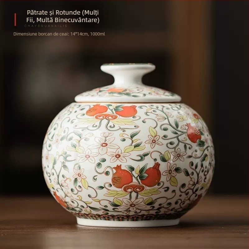 Cutii de ceai cu cap din aluminiu Boutique, cutii ceramice vintage, cutii de depozitare sigilate pentru uz casnic, rezistente la umiditate, cutii sigilate pentru ceai alb Pu'er, en-gros