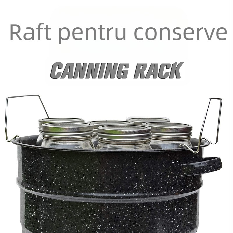 Amazon Kitchenware Raft pentru conserve din oțel inoxidabil, raft mic pentru conserve, clemă pentru sticle, raft de depozitare pentru coș, clește pentru conserve, set de 2 piese