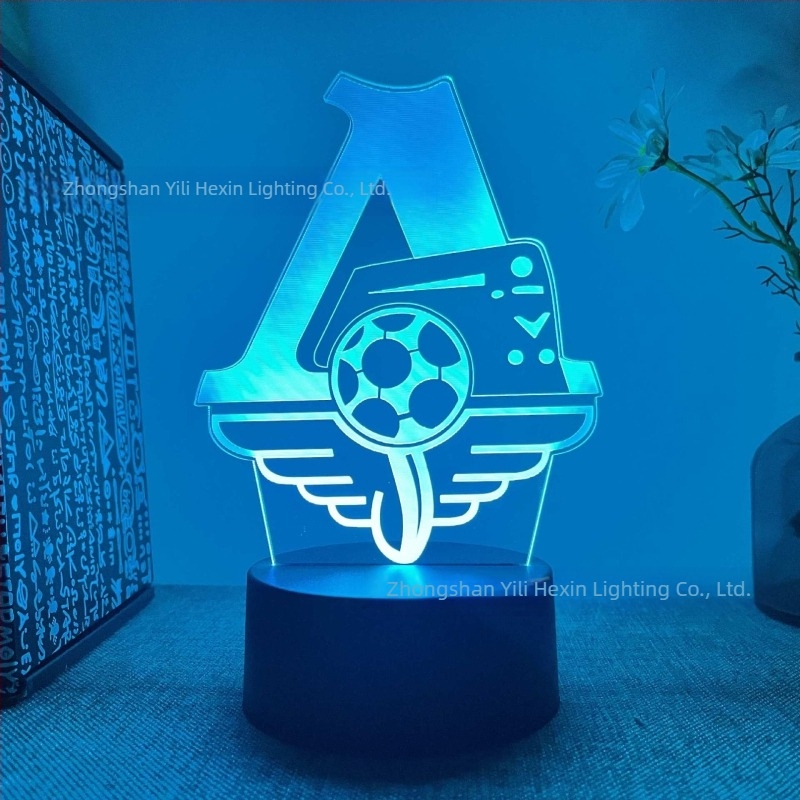 Lumină de noapte 3D transfrontalieră, vânzare fierbinte, en-gros, serie club de fotbal, telecomandă neagră, lumină LED tactilă creativă, cadou