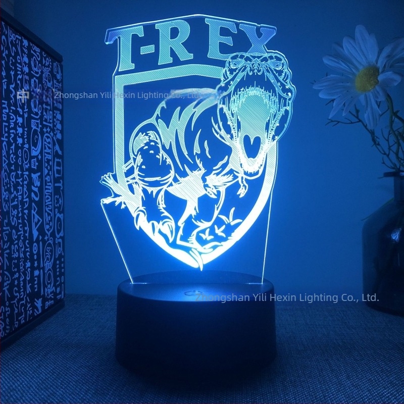 Lumină de noapte 3D transfrontalieră, vânzare fierbinte, en-gros, serie club de fotbal, telecomandă neagră, lumină LED tactilă creativă, cadou