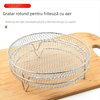 En-gros Grill Air Fryer Rotund Grill Toast Rack Aburitor Rack 304 Oțel inoxidabil dublu strat Frigarui Rack
