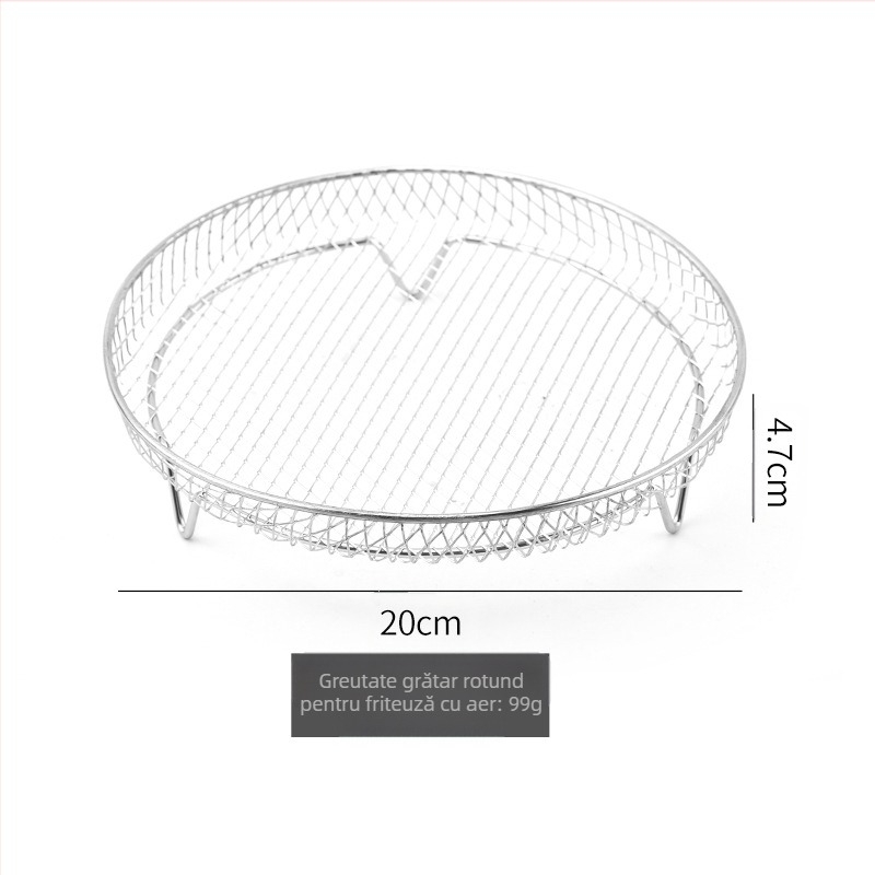 En-gros Grill Air Fryer Rotund Grill Toast Rack Aburitor Rack 304 Oțel inoxidabil dublu strat Frigarui Rack