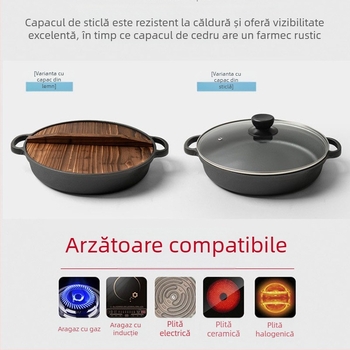 Tigaie din fontă, tigaie din fontă îngroșată, tigaie din fontă, aragaz cu inducție, aragaz special pe gaz, potrivit pentru tigaie antiaderentă de uz casnic de modă veche