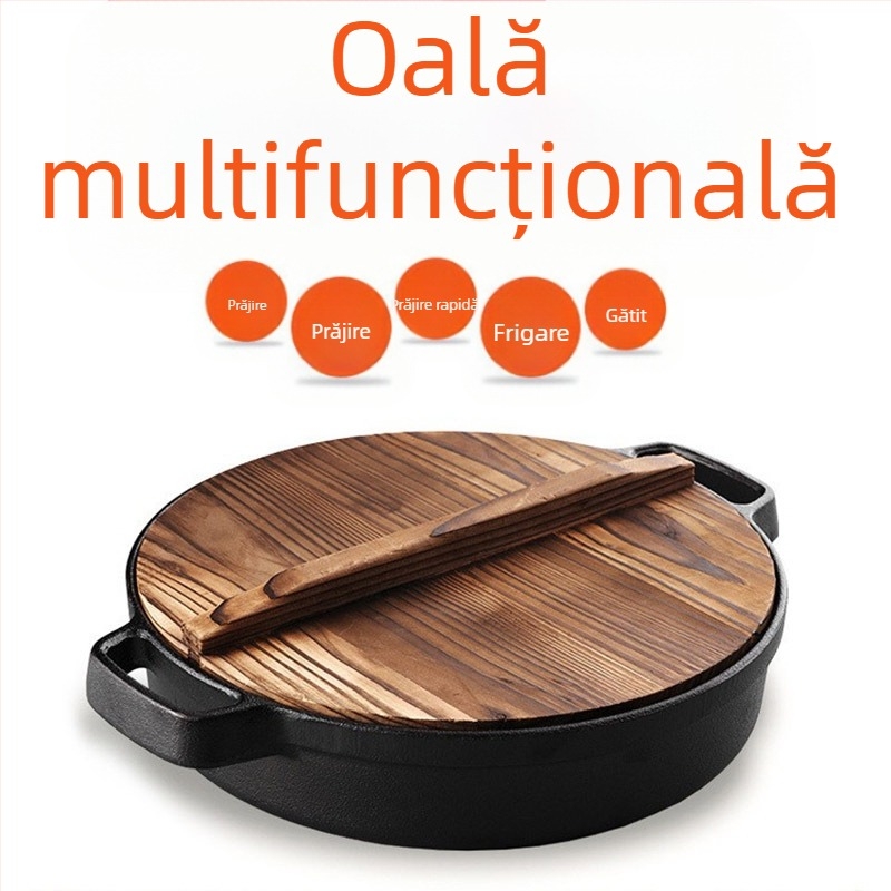 Tigaie din fontă, tigaie din fontă îngroșată, tigaie din fontă, aragaz cu inducție, aragaz special pe gaz, potrivit pentru tigaie antiaderentă de uz casnic de modă veche