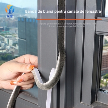 Bandă de etanșare autoadezivă pentru fante de uși și ferestre, bandă de lână, bandă de etanșare din aliaj de aluminiu, bandă de parbriz pentru ferestre, bandă de etanșare autoadezivă din lână, rezistentă la vânt