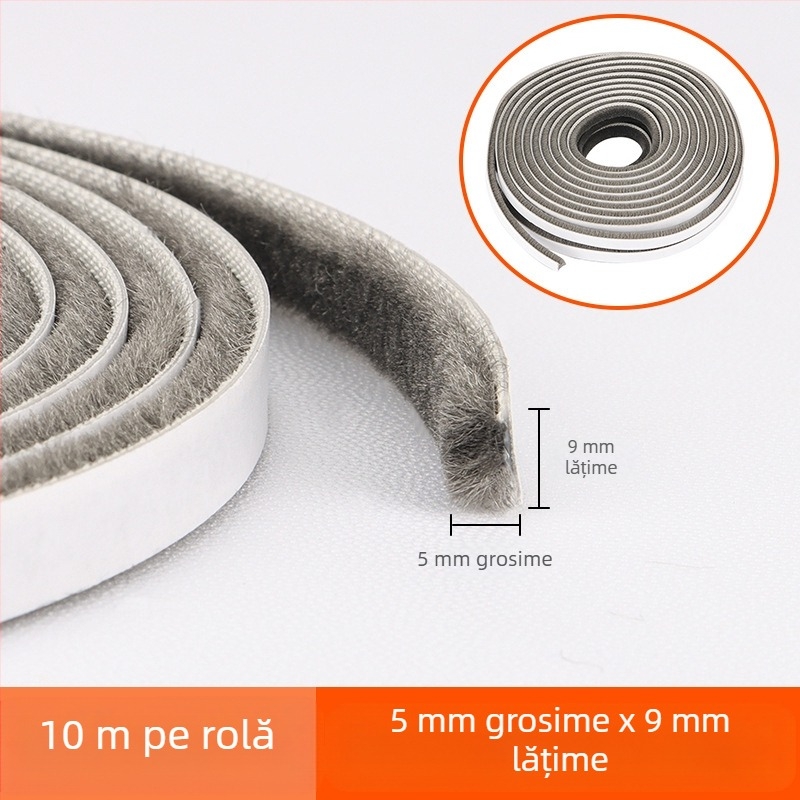 Bandă de etanșare autoadezivă pentru fante de uși și ferestre, bandă de lână, bandă de etanșare din aliaj de aluminiu, bandă de parbriz pentru ferestre, bandă de etanșare autoadezivă din lână, rezistentă la vânt