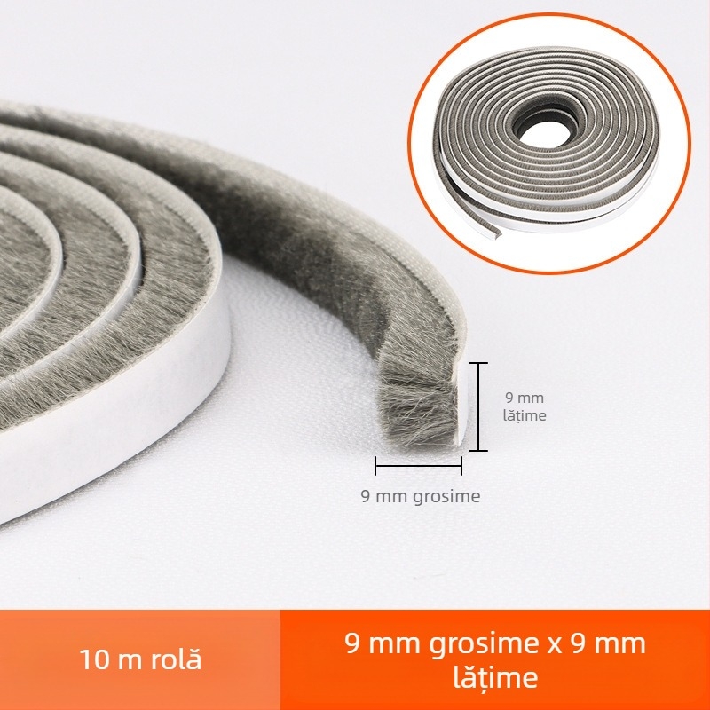 Bandă de etanșare autoadezivă pentru fante de uși și ferestre, bandă de lână, bandă de etanșare din aliaj de aluminiu, bandă de parbriz pentru ferestre, bandă de etanșare autoadezivă din lână, rezistentă la vânt