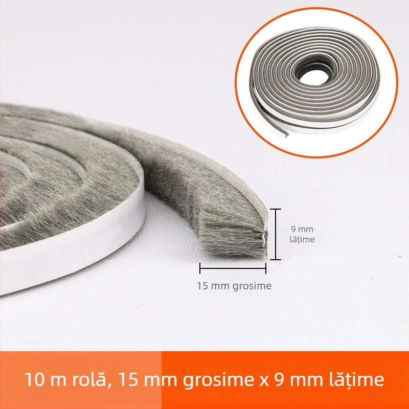 Bandă de etanșare autoadezivă pentru fante de uși și ferestre, bandă de lână, bandă de etanșare din aliaj de aluminiu, bandă de parbriz pentru ferestre, bandă de etanșare autoadezivă din lână, rezistentă la vânt