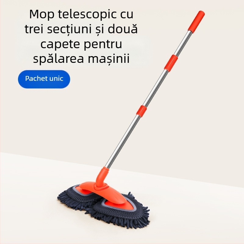 Car Essentials Mop de spălare auto Set de scule de spălare auto Mașină cu două capete Mâner lung Mop retractabil Perie moale
