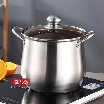 Furnizare directă din fabrică, oală de supă din oțel inoxidabil, Arc, capacitate mare, 22 cm, oală de supă înaltă, cadou de afaceri, cadou de cai, oală de supă