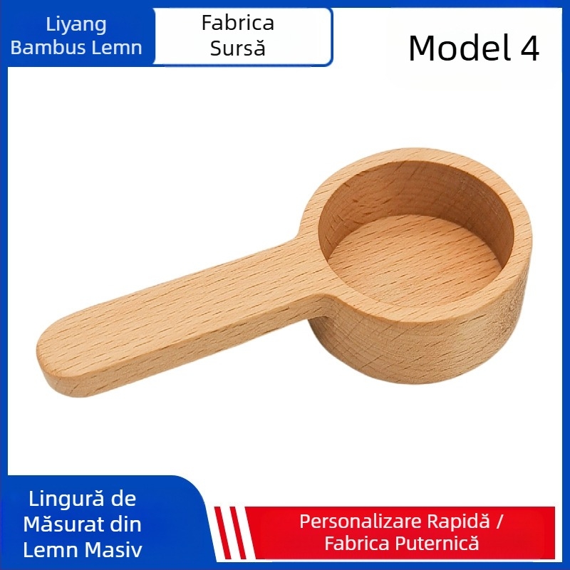 Lingură de măsurare din lemn de nuc negru, lingură de cafea din lemn masiv, mâner scurt, pudră de cafea din fag, lingură cantitativă pentru pudră de fructe, lingură de condimente, en-gros
