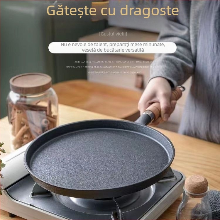 tigaie din fontă tigaie din fontă neacoperită antiaderentă clătite clătite tigaie pentru clătite plită pizza tigaie de copt fabrică