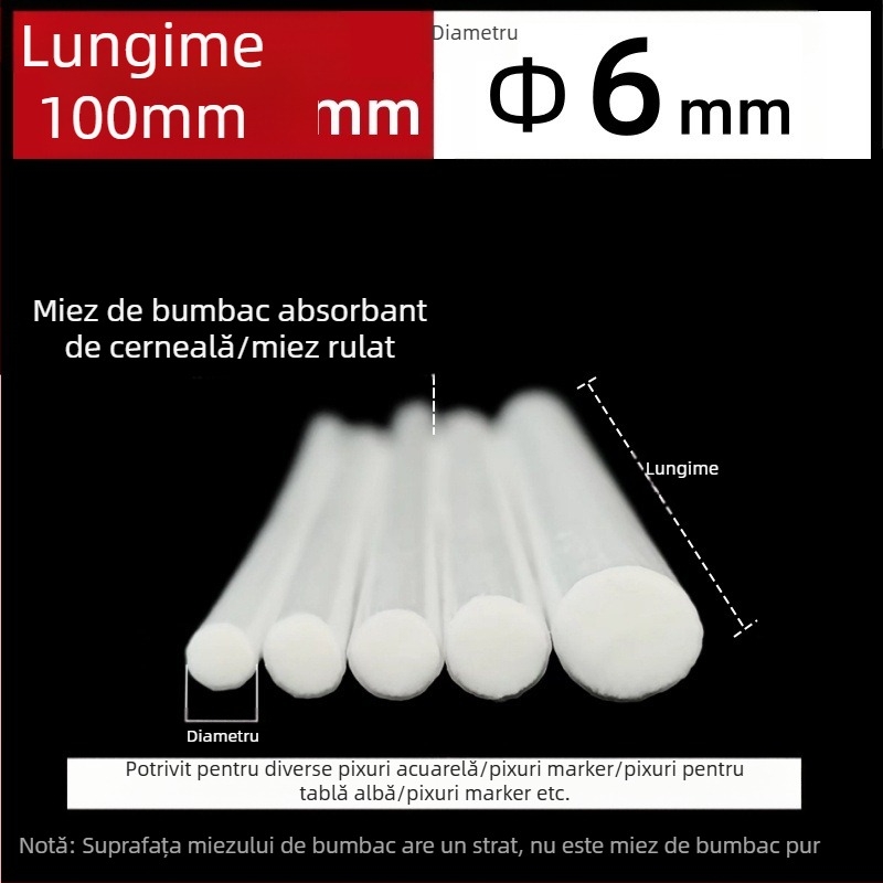 Producție în fabrică en-gros cu miez de fibră, stilou cu miez de bumbac, stilou pentru acuarelă, stilou pentru tablă albă, marker, stilou cu absorbție de cerneală, miez de bumbac