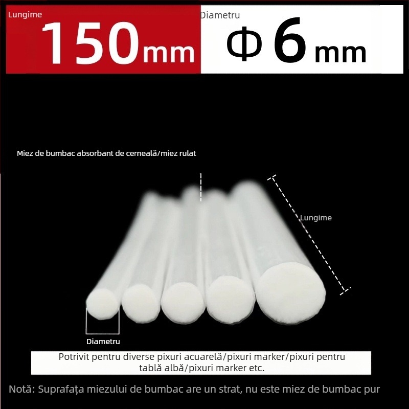 Producție în fabrică en-gros cu miez de fibră, stilou cu miez de bumbac, stilou pentru acuarelă, stilou pentru tablă albă, marker, stilou cu absorbție de cerneală, miez de bumbac