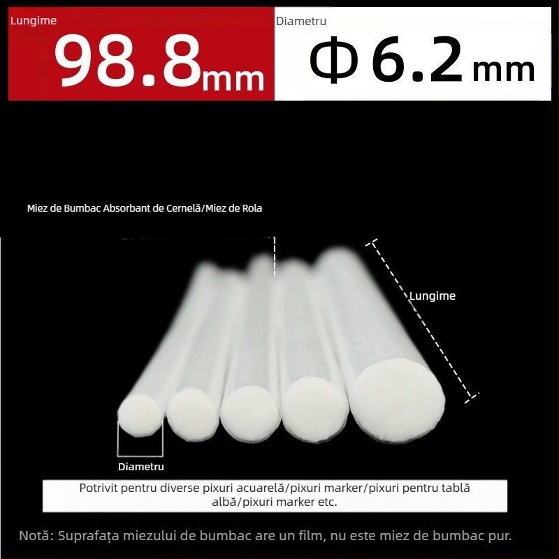 Producție în fabrică en-gros cu miez de fibră, stilou cu miez de bumbac, stilou pentru acuarelă, stilou pentru tablă albă, marker, stilou cu absorbție de cerneală, miez de bumbac