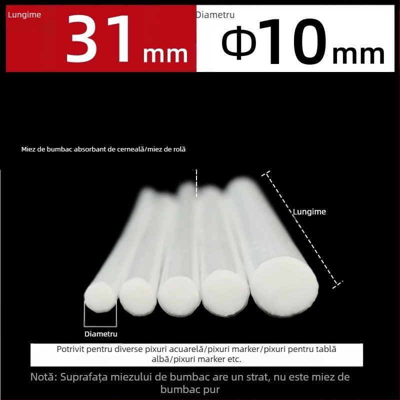 Producție în fabrică en-gros cu miez de fibră, stilou cu miez de bumbac, stilou pentru acuarelă, stilou pentru tablă albă, marker, stilou cu absorbție de cerneală, miez de bumbac