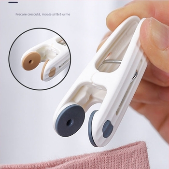 Umeraș de uscare fără sudură cu clips, din plastic, rezistent la vânt, fix, pentru haine, umeraș de uscare, șosete, lenjerie de pat, cearșaf, umeraș de haine