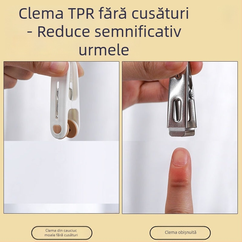 Umeraș de uscare fără sudură cu clips, din plastic, rezistent la vânt, fix, pentru haine, umeraș de uscare, șosete, lenjerie de pat, cearșaf, umeraș de haine
