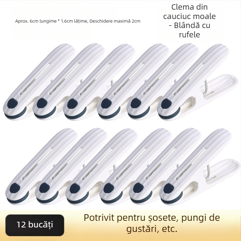 Umeraș de uscare fără sudură cu clips, din plastic, rezistent la vânt, fix, pentru haine, umeraș de uscare, șosete, lenjerie de pat, cearșaf, umeraș de haine