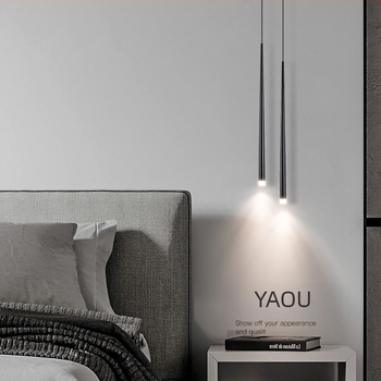 Lustră de noptieră cu formă conică, stil modern minimalist, finisaj electroplacat, cu două capete