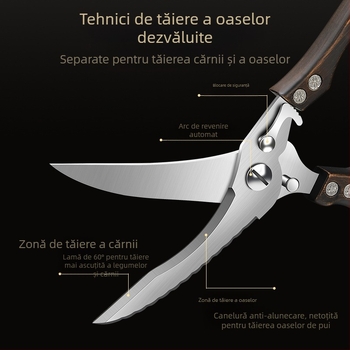 Foarfece de bucătărie directe din fabrică, foarfece puternice pentru oase de pui, foarfece multifuncționale, foarfece din oțel special pentru oase, foarfece de bucătărie