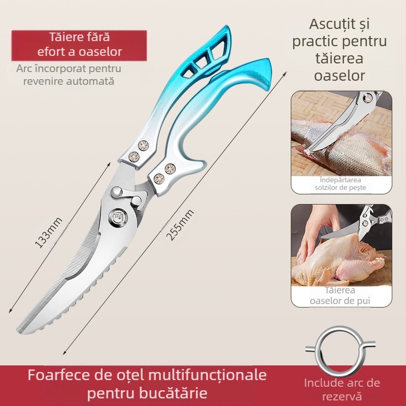 Foarfece de bucătărie directe din fabrică, foarfece puternice pentru oase de pui, foarfece multifuncționale, foarfece din oțel special pentru oase, foarfece de bucătărie