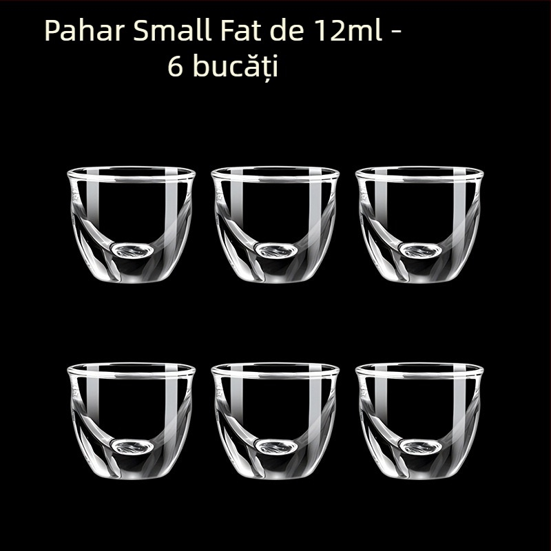 Pahare din sticlă pentru băuturi spirtoase, formă octagonală, picior înalt, set 6–10 bucăți