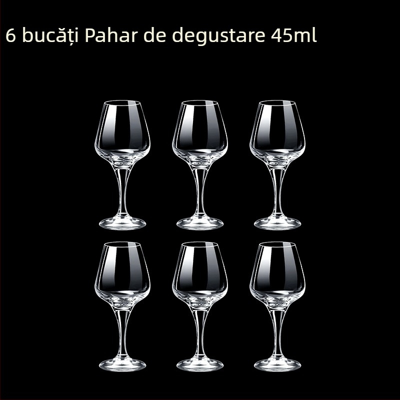 Pahare din sticlă pentru băuturi spirtoase, formă octagonală, picior înalt, set 6–10 bucăți