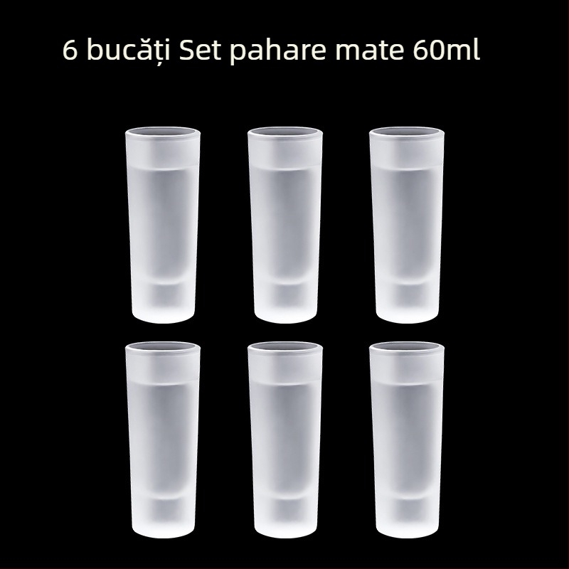Pahare din sticlă pentru băuturi spirtoase, formă octagonală, picior înalt, set 6–10 bucăți