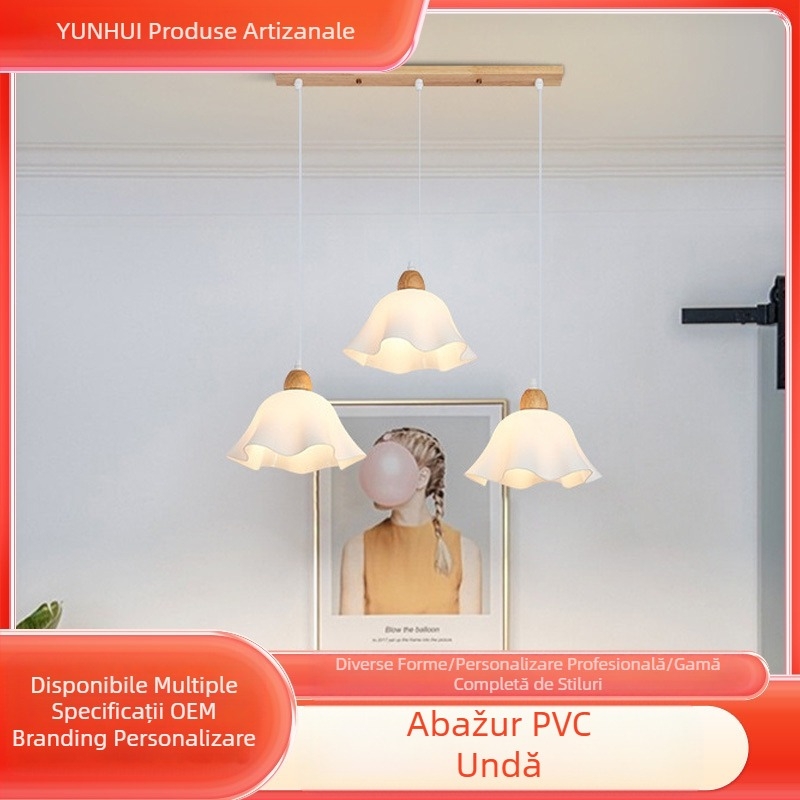 Abajur din PVC cu valuri, restaurant japonez, simplu, cu flori, nou, candelabru, coajă, în stil crem, abajur creativ, en-gros