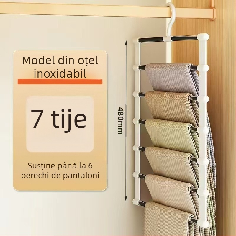Raft pentru pantaloni transfrontalier, scară agățată, pantaloni plianți, rack pentru pantaloni din oțel inoxidabil, clemă pentru pantaloni agățați, depozitare fără sudură multistrat, producători de pantaloni agățați