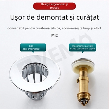Dop de scurgere pentru lavoar Accesorii de scurgere pentru lavoar Miez de scurgere pentru lavoar Dop de chiuvetă tip împingător pentru lavoar