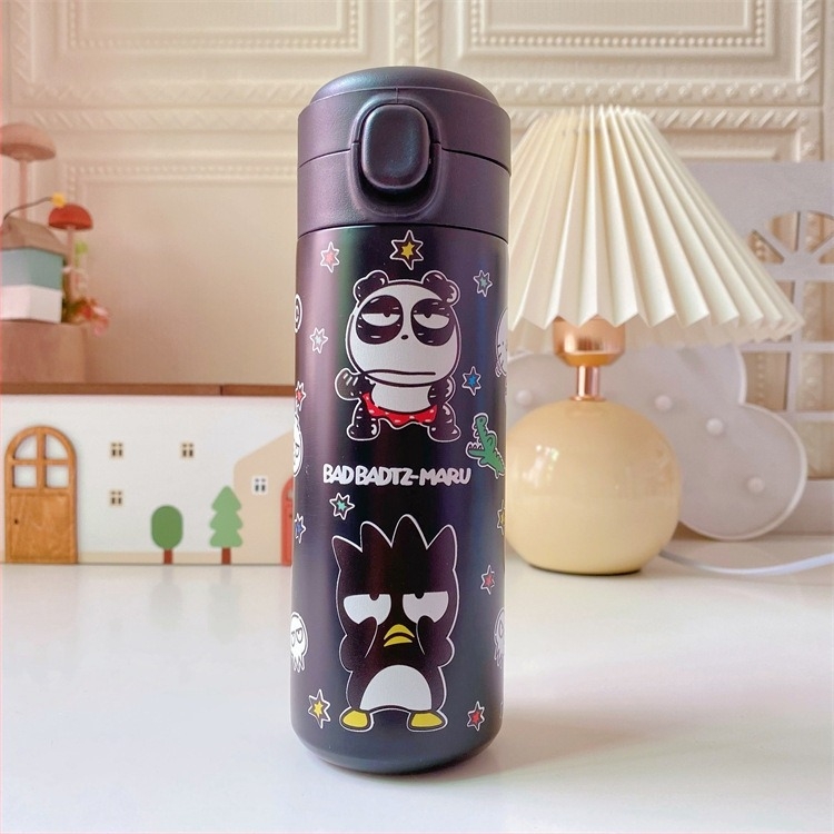 Cană mai rigidă, cană dreaptă, cu clips, desene animate drăguțe, cană din oțel inoxidabil kulomi
