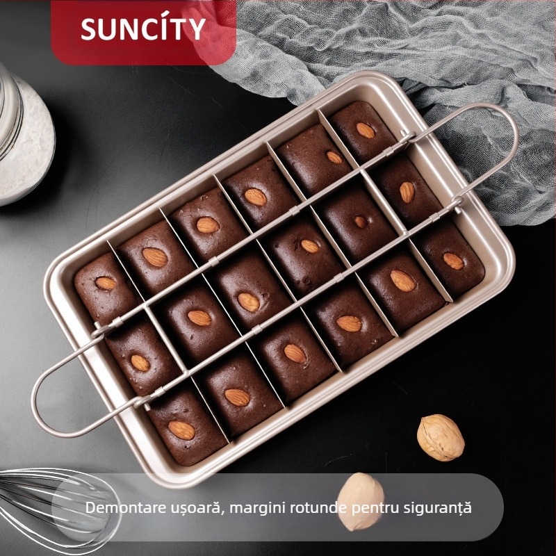 Formă de tort antiaderentă multifuncțională din oțel carbon pentru brownie, transfrontalieră, pentru bricolaj