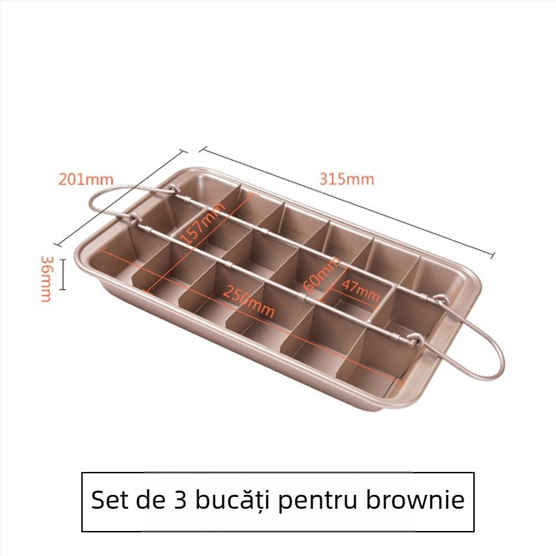 Formă de tort antiaderentă multifuncțională din oțel carbon pentru brownie, transfrontalieră, pentru bricolaj