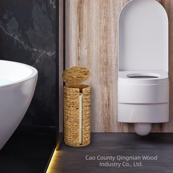 Suport de pahare din paie de zambilă de apă transfrontalieră, suport vertical pentru pahare, model ratan, realizat manual, suport de pahare de unică folosință