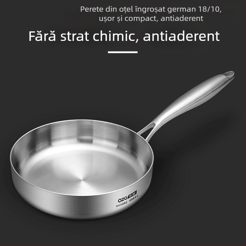 Tigaie mică din oțel inoxidabil 18-10, tigaie pentru omletă cu aspect deosebit, aragaz cu inducție, aragaz pe gaz, poate fi folosit cu pungă pentru prăjit în tigaie