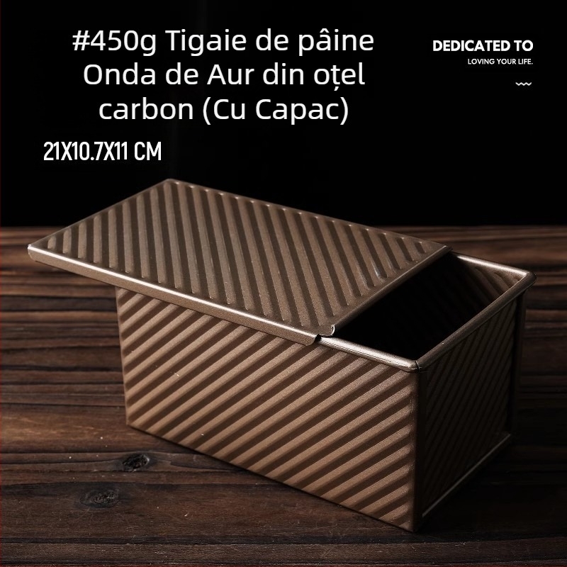 Cutie de pâine prăjită de 450g cu capac antiaderent, cu conținut scăzut de zahăr, matriță pentru prăjire, cuptor de copt de uz casnic, cutie mică pentru pâine prăjită
