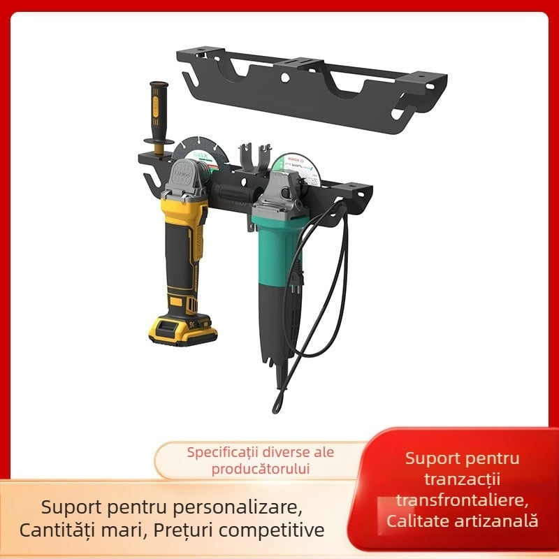 Suport de depozitare pentru polizor unghiular, cârlig pentru mașină de șlefuit, suport de montare pe perete pentru garaj