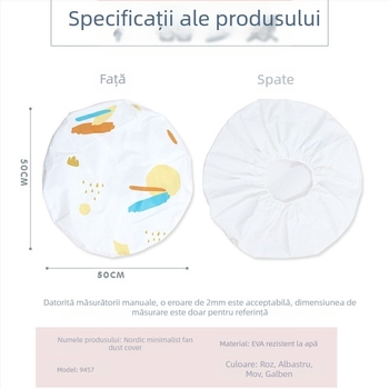 Un drăguț capac de ventilator cu desene animate, ventilator electric, capac de protecție anti-praf, all-inclusive, capac de protecție rotund de 50 cm, generație de depozitare pentru păr