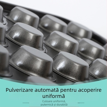 Tavă de copt din oțel carbon antiaderentă, 24 de căni, gri și negru, mini brioșă, mucegai pentru tort, instrumente de copt, budincă de tort, mucegai