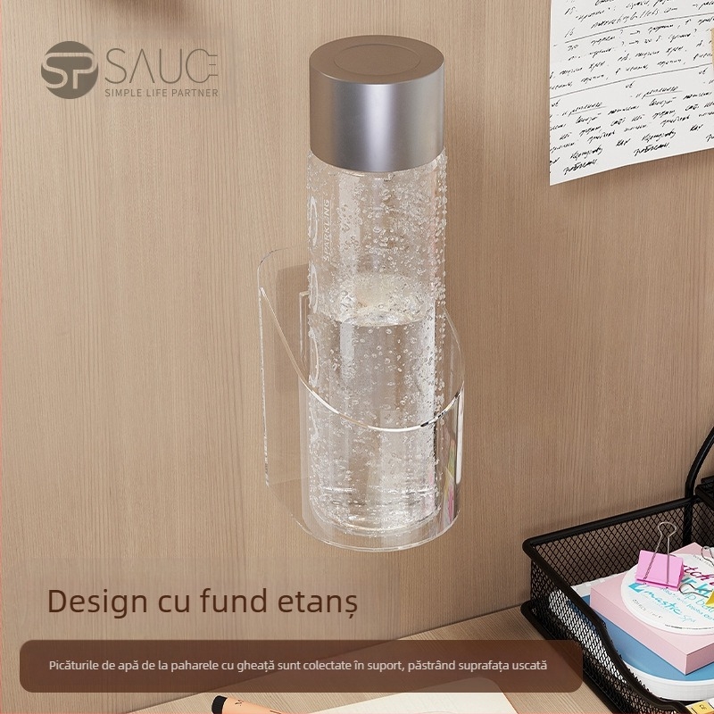 Cutie de depozitare multifuncțională pentru pahare, cu telecomandă de la distanță, pentru acasă, TV, aer condiționat, raft de perete suspendat, suport fără găuri